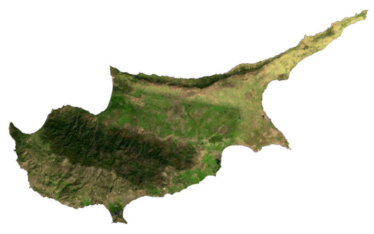 Cyprus Satellite Map GLOSSY POSTER PICTURE PHOTO PRINT BANNER  CONVERSATIONPRINTS