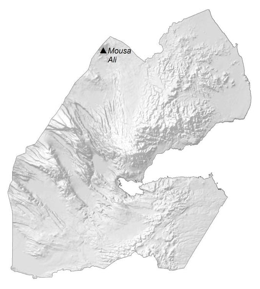 Djibouti Elevation Map GLOSSY POSTER PICTURE PHOTO PRINT BANNER  CONVERSATIONPRINTS