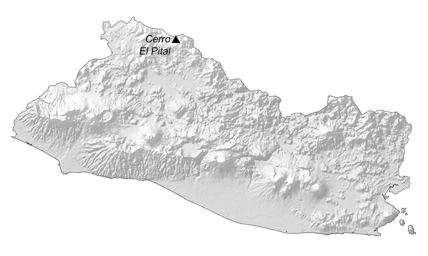 El Salvador Elevation Map GLOSSY POSTER PICTURE PHOTO PRINT BANNER  CONVERSATIONPRINTS