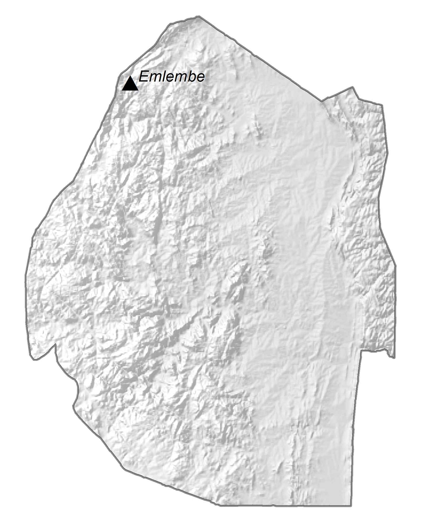 Eswatini Elevation Map GLOSSY POSTER PICTURE PHOTO PRINT BANNER  CONVERSATIONPRINTS