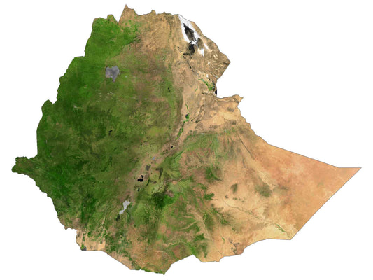 Ethiopia Satellite Map GLOSSY POSTER PICTURE PHOTO PRINT BANNER  CONVERSATIONPRINTS