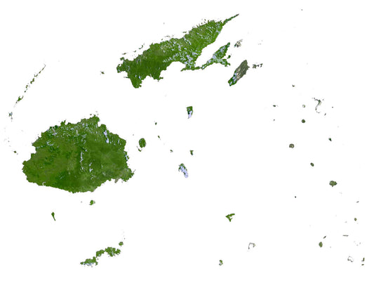 Fiji Islands Satellite Map GLOSSY POSTER PICTURE PHOTO PRINT BANNER  CONVERSATIONPRINTS