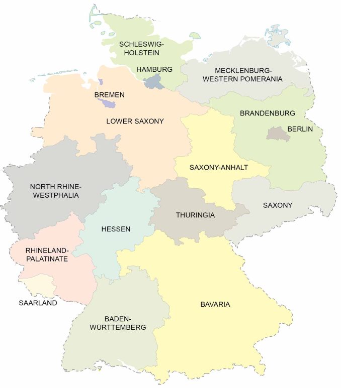 Germany Province Map GLOSSY POSTER PICTURE PHOTO PRINT BANNER  CONVERSATIONPRINTS