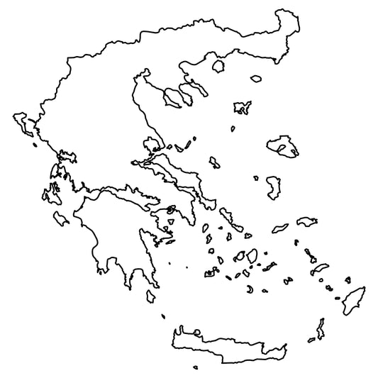 Greece Blank Outline Map GLOSSY POSTER PICTURE PHOTO PRINT BANNER  CONVERSATIONPRINTS