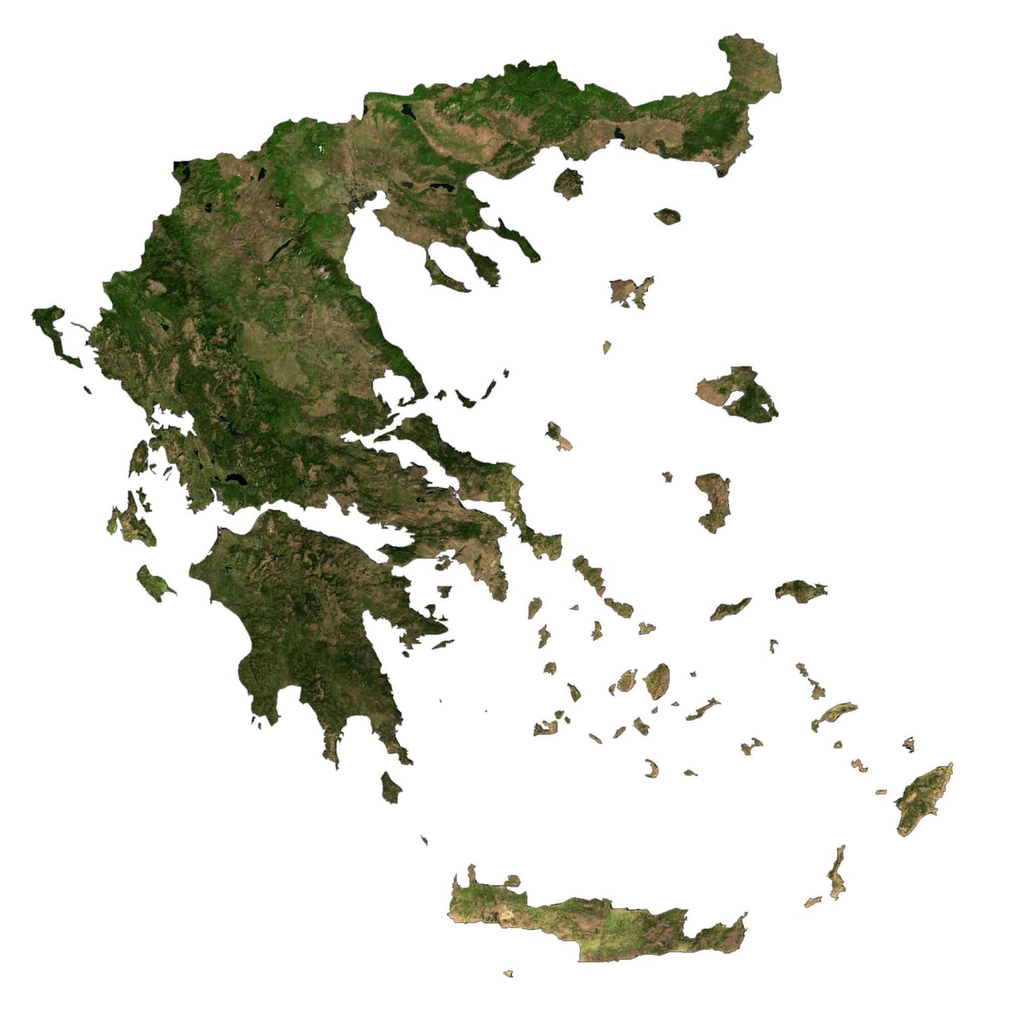 Greece Satellite Map GLOSSY POSTER PICTURE PHOTO PRINT BANNER  CONVERSATIONPRINTS