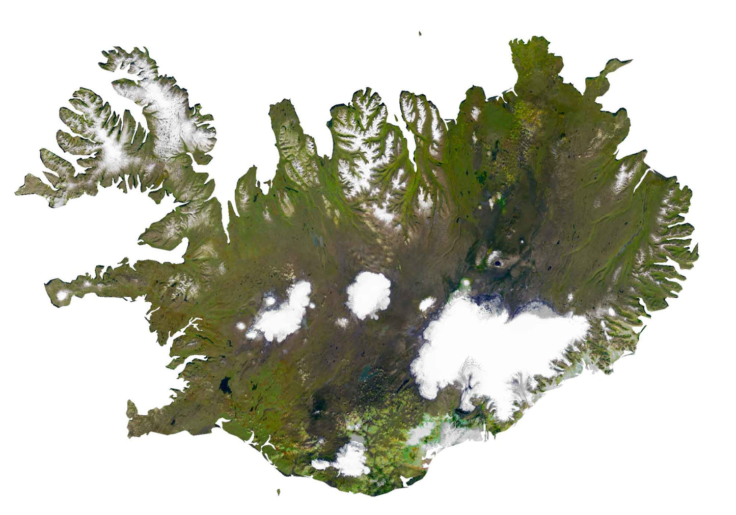 Iceland Satellite Map GLOSSY POSTER PICTURE PHOTO PRINT BANNER  CONVERSATIONPRINTS