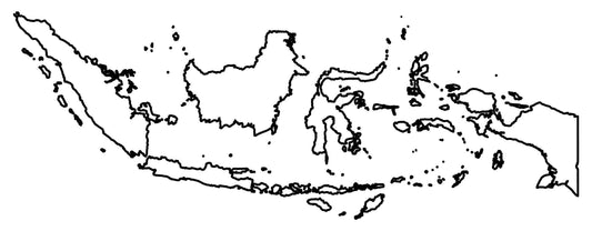 Indonesia Blank Outline Map Glossy Poster Picture Photo Print Banner  Conversationprints