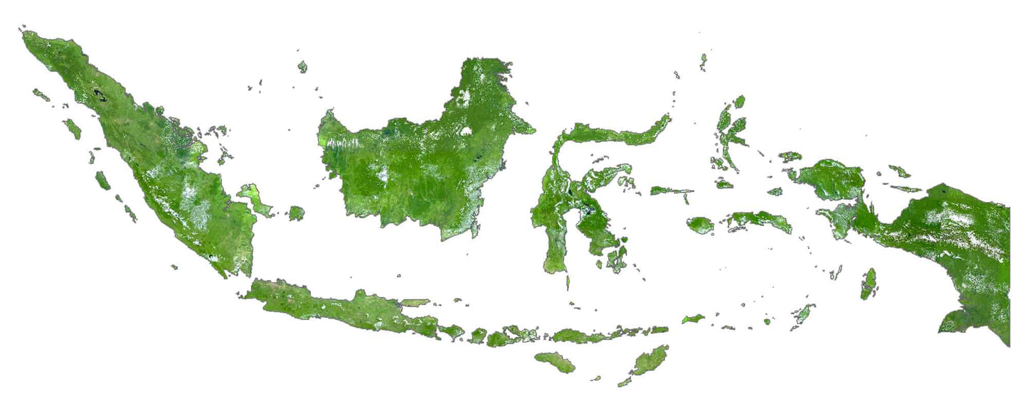 Indonesia Satellite Map Glossy Poster Picture Photo Print Banner  Conversationprints