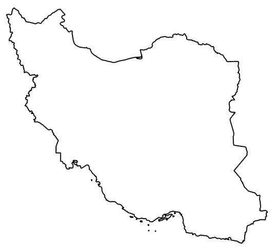 Iran Blank Outline Map Glossy Poster Picture Photo Print Banner  Conversationprints