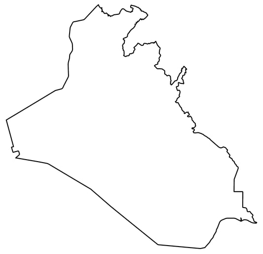 Iraq Blank Outline Map Glossy Poster Picture Photo Print Banner  Conversationprints