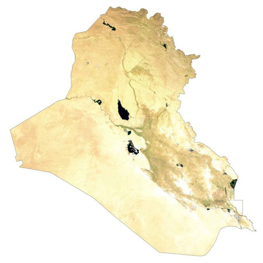 Iraq Satellite Map Glossy Poster Picture Photo Print Banner  Conversationprints