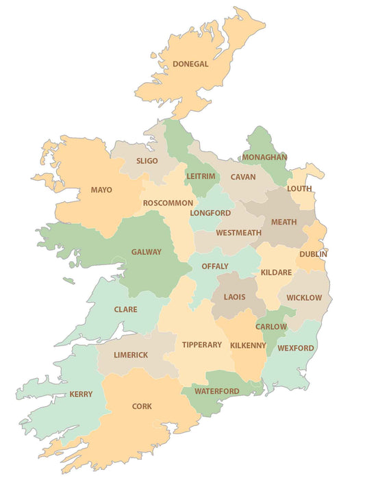 Ireland Province Map Glossy Poster Picture Photo Print Banner  Conversationprints