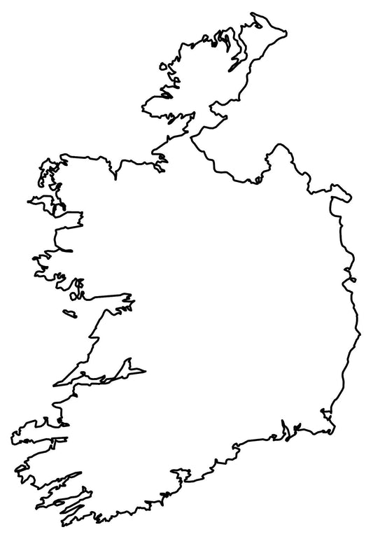 Ireland Blank Outline Map Glossy Poster Picture Photo Print Banner  Conversationprints