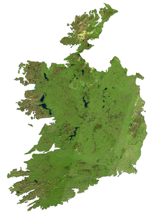 Ireland Satellite Map GLOSSY POSTER PICTURE PHOTO PRINT BANNER  CONVERSATIONPRINTS