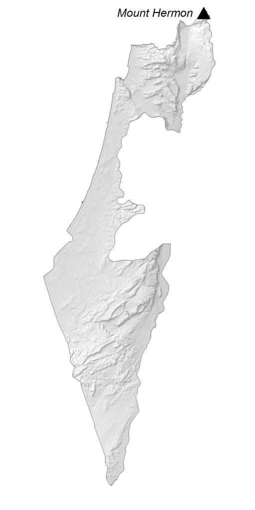 Israel Elevation Map GLOSSY POSTER PICTURE PHOTO PRINT BANNER  CONVERSATIONPRINTS