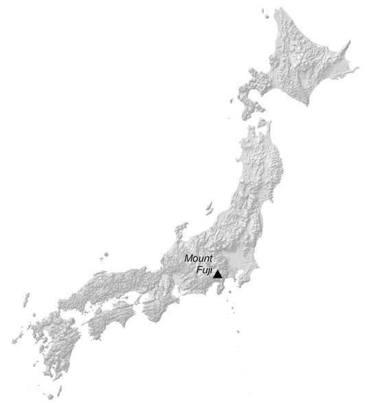 Japan Elevation Map GLOSSY POSTER PICTURE PHOTO PRINT BANNER  CONVERSATIONPRINTS