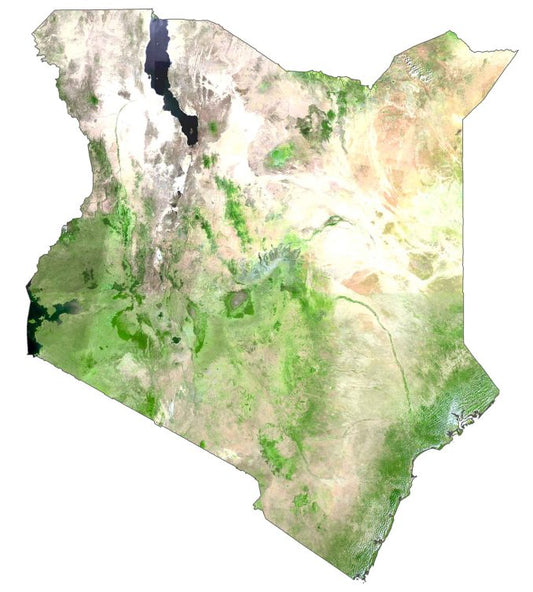 Kenya Satellite Map GLOSSY POSTER PICTURE PHOTO PRINT BANNER  CONVERSATIONPRINTS