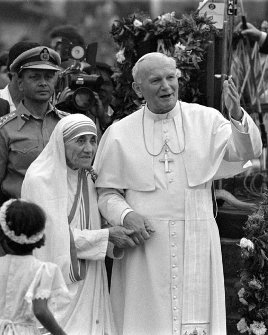 Mother Teresa Pope John Paul 1986 Glossy Poster Picture Photo Print Banner  Conversationprints