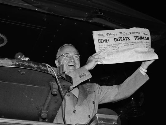 Dewey Defeats Truman Newspaper Headline Poster Picture Photo Print Banner  Conversationprints