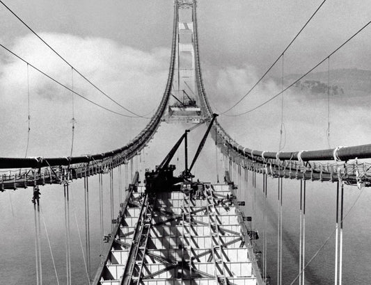 Golden Gate Bridge Construction Glossy Poster Picture Photo Print Banner  Conversationprints