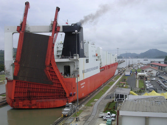 Ship Passing Through Panama Canal Glossy Poster Picture Photo Print Banner  Conversationprints