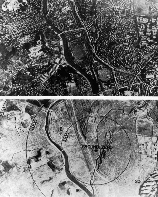 Nagasaki Aerial View Before & After 1945 Poster Picture Photo Print Banner  Conversationprints