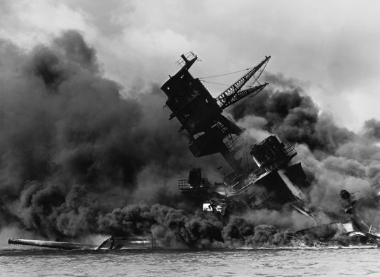 Uss Arizona Burning Pearl Harbor Glossy Poster Picture Photo Print Banner  Conversationprints