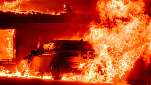California Wildfires 2025 Car Engulfed Poster Picture Photo Print Banner  Conversationprints