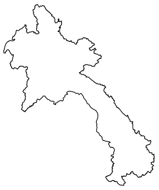 Laos Blank Outline Map Glossy Poster Picture Photo Print Banner  Conversationprints