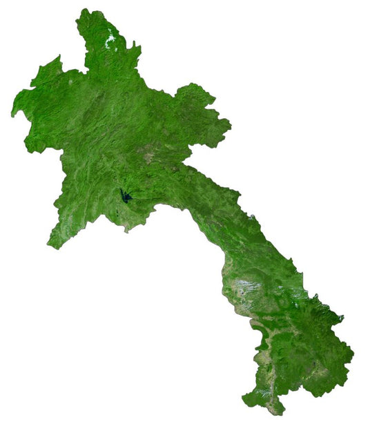 Laos Sattelite Map Glossy Poster Picture Photo Print Banner  Conversationprints