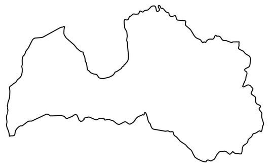 Latvia Blank Outline Map Glossy Poster Picture Photo Print Banner  Conversationprints