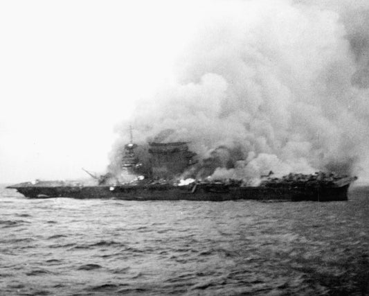 Uss Lexington Cv-2 Burning & Sinking Poster Picture Photo Print Banner  Conversationprints