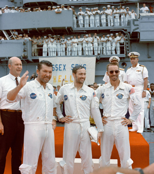 Apollo 7 Crew On Uss Essex Glossy Poster Picture Photo Print Banner  Conversationprints