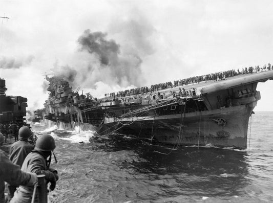 Attack On Uss Franklin Ww2 1945 Glossy Poster Picture Photo Print Banner  Conversationprints
