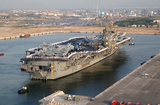Uss Kennedy Cv-67 At Spanish Port Glossy Poster Picture Photo Print Banner  Conversationprints