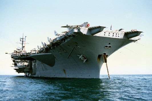 Uss America Cv-66 Low View Bow Glossy Poster Picture Photo Print Banner  Conversationprints