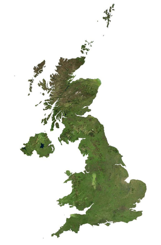 United Kindon Satellite Map Uk Glossy Poster Picture Photo Print Banner  Conversationprints