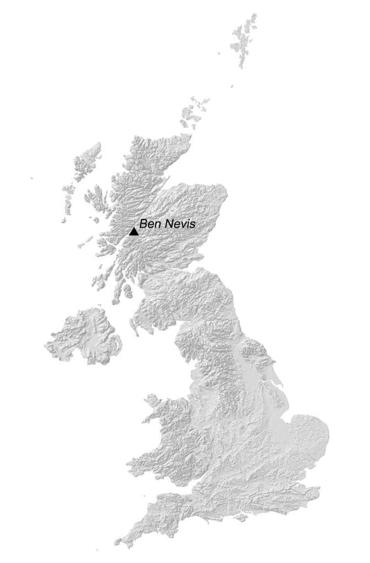 United Kingdom Elevation Map Glossy Poster Picture Photo Print Banner  Conversationprints
