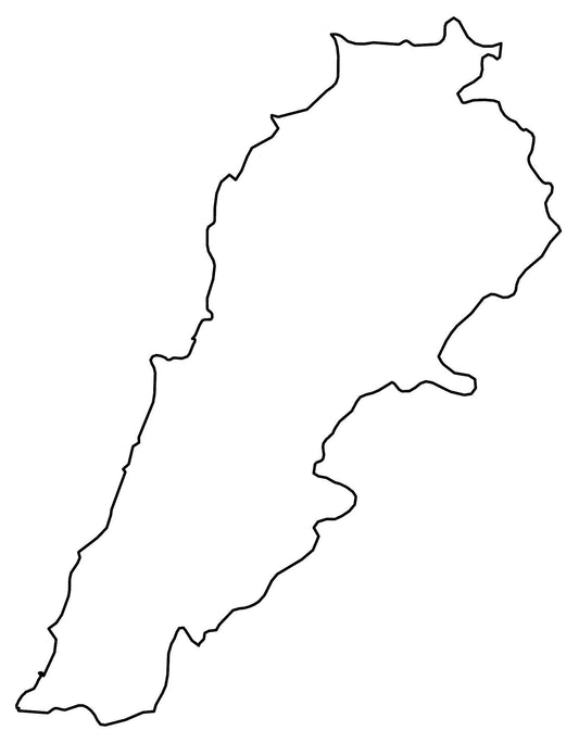 Lebanon Blank Outline Map Glossy Poster Picture Photo Print Banner  Conversationprints