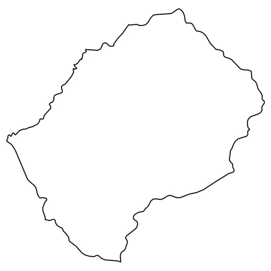 Lesotho Blank Outline Map Glossy Poster Picture Photo Print Banner  Conversationprints