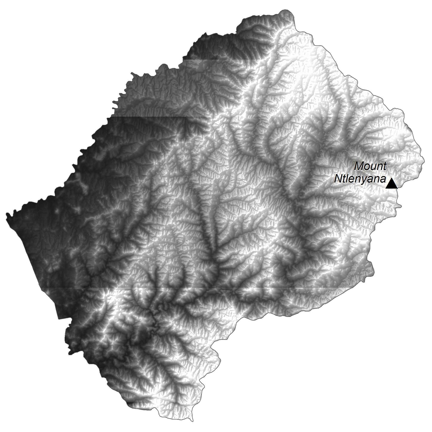 Lesotho Elevation Map Glossy Poster Picture Photo Print Banner  Conversationprints