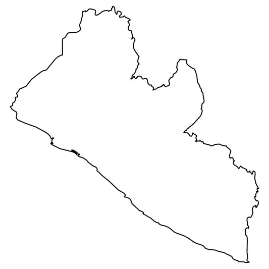 Liberia Blank Outline Map Glossy Poster Picture Photo Print Banner  Conversationprints