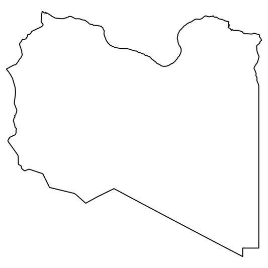 Libya Blank Outline Map Glossy Poster Picture Photo Print Banner  Conversationprints