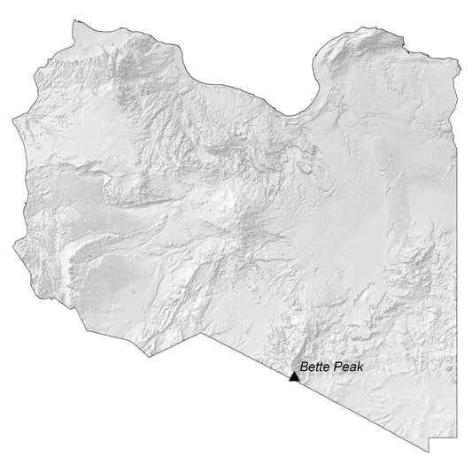 Libya Elevation Map Glossy Poster Picture Photo Print Banner  Conversationprints