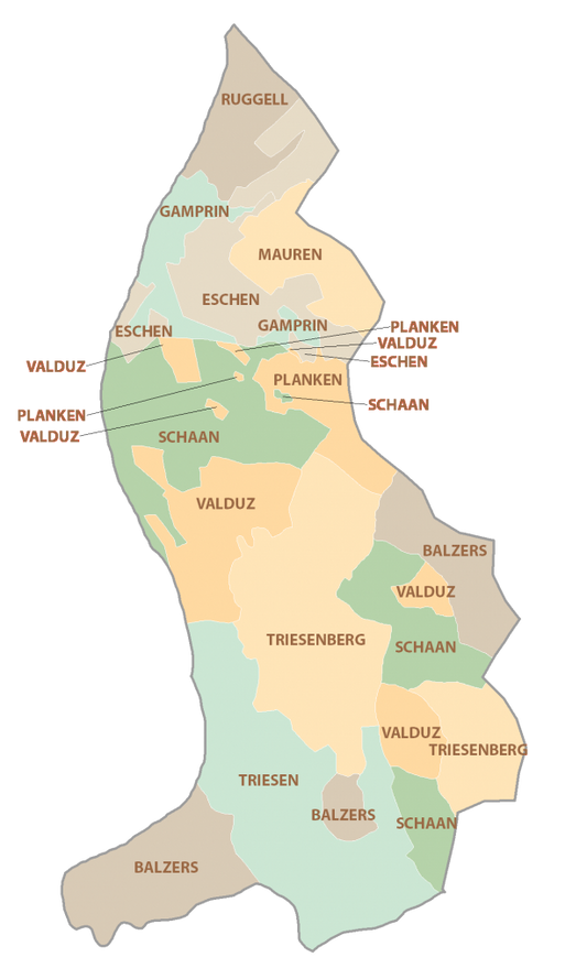 Liechtenstein Province Map Glossy Poster Picture Photo Print Banner  Conversationprints