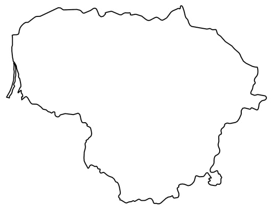 Lithuania Blank Outline Map Glossy Poster Picture Photo Print Banner  Conversationprints