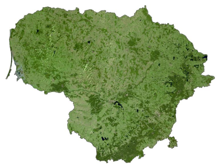 Lithuania Satellite Map Glossy Poster Picture Photo Print Banner  Conversationprints