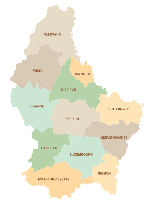 Luxembourg Province Map Glossy Poster Picture Photo Print Banner  Conversationprints