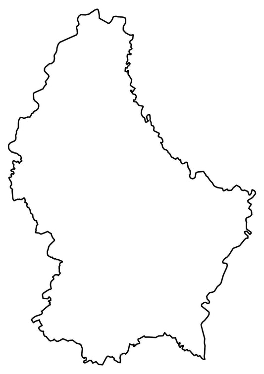 Luxembourg Blank Outline Map Glossy Poster Picture Photo Print Banner  Conversationprints