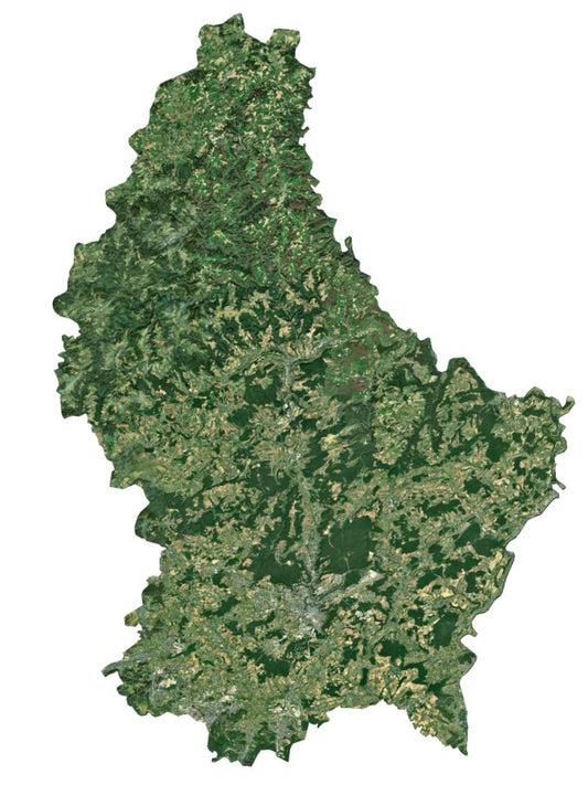 Luxembourg Satellite Map Glossy Poster Picture Photo Print Banner  Conversationprints